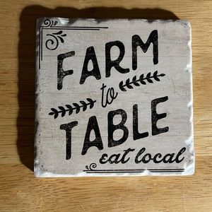 Coaster ceramic farm to table eat local coaster